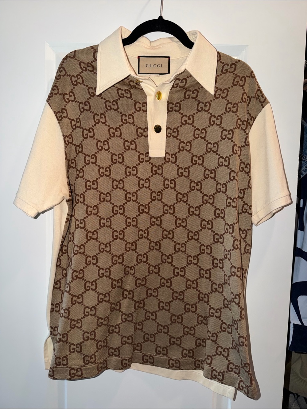 Gucci Cream Polo with gold accents